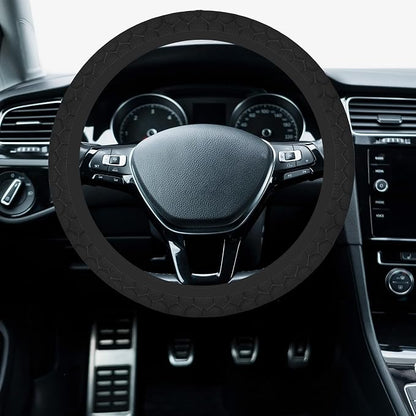 Car Steering Wheel Cover, 14.5"-15" Inch Universal Anti-Slip DurableSteering Wheel Protective Cover, Breathable Auto Interior Decoration Accessories for Sedan SUV Truck (Black Honeycomb)