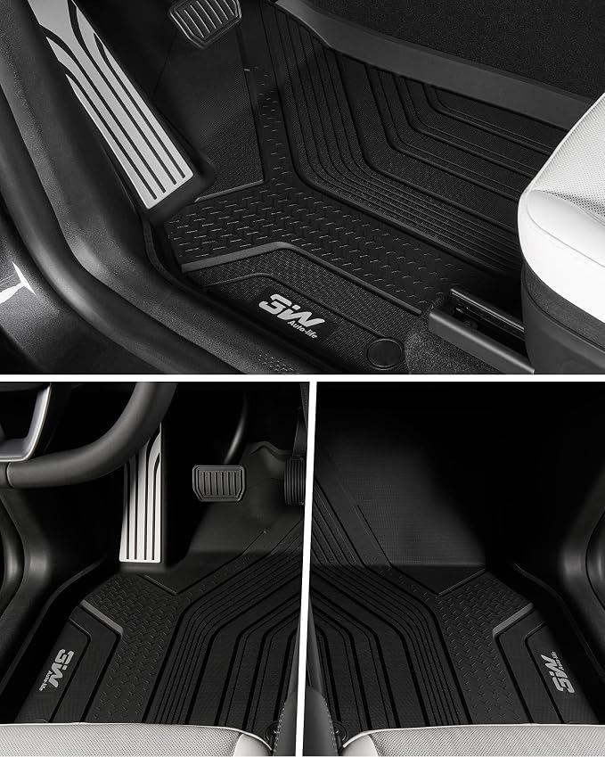 3W Full Set Floor Mats for Tesla New Model Y Juniper 2025 2026 Only for Standard, TPE All Weather Cargo Liners, Trunk Mats, Seat Back Cover Protector, Model Y Accessories(Not Fit Premium/Performance)