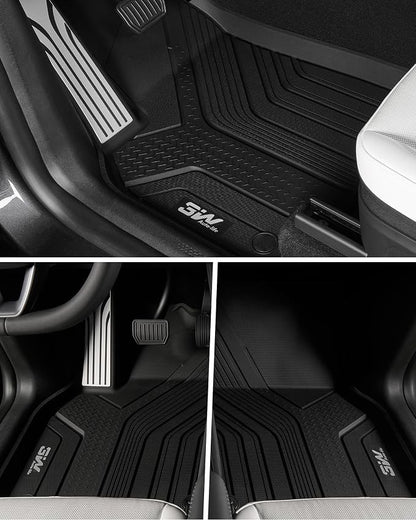 3W Full Set Floor Mats for Tesla New Model Y Juniper 2025 2026 Only for Standard, TPE All Weather Cargo Liners, Trunk Mats, Seat Back Cover Protector, Model Y Accessories(Not Fit Premium/Performance)