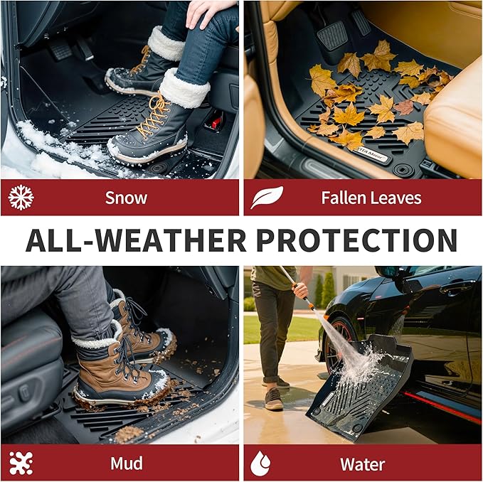 YITAMOTOR Floor Mats Fit for 2019-2025 Honda Passport, Custom Fit TPE Passport Floor Liners 1st & 2nd Row All Weather Protection, Accessories Black