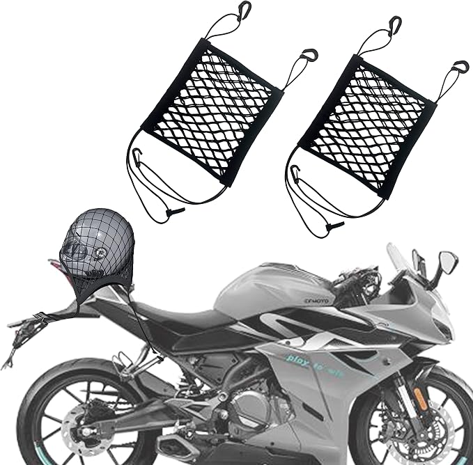 Upgrade Cargo Net for Motorcycle Helmet Storage, 11"X9.8" High-Elastic Double Layer Bungee Net (11x9.8 Inch)