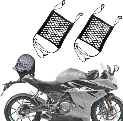 Upgrade Cargo Net for Motorcycle Helmet Storage, 11"X9.8" High-Elastic Double Layer Bungee Net (11x9.8 Inch)