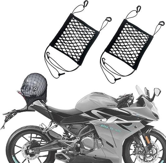 Upgrade Cargo Net for Motorcycle Helmet Storage, 11"X9.8" High-Elastic Double Layer Bungee Net (11x9.8 Inch)