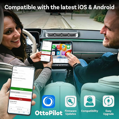 OTTOCAST Mini Nova 2-in-1 Wireless CarPlay & Android Auto Adapter, Plug & Play Convert Wired to Wireless, Fast Auto Connect, Mini USB Design, Compatible with iOS 10+ & Android 11+