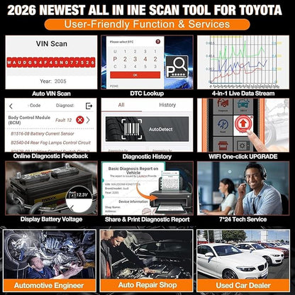 LAUNCH Creader Elite Bi-Directional OBD2 Scanner for Toyota Lexus, 2026 Full System Diagnostic Scan Tool, All Reset Service Code Reader, Battery Registration,AUTO VIN,Lifetime Free Update