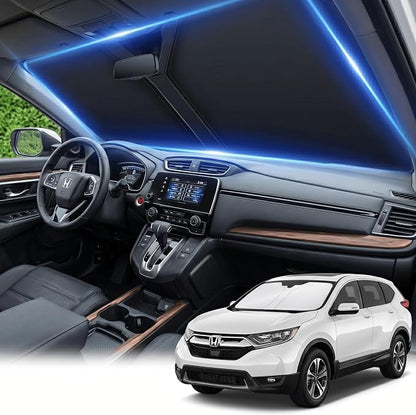 for 2017-2022 Honda CRV CR-V Windshield Sun Shade, 4-Layer 260T Front Window UV Protection, Custom Fit CRV Foldable Sun Visor, Car Accessories for Summer