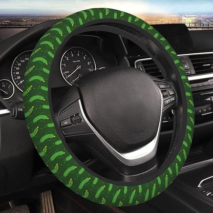 Funny Cucumber Steering Wheel Cover for Women & Men – Universal 15 Inch Car Accessories, Non-Slip & Stylish Design, Fits Most Cars, SUVs, and Auto