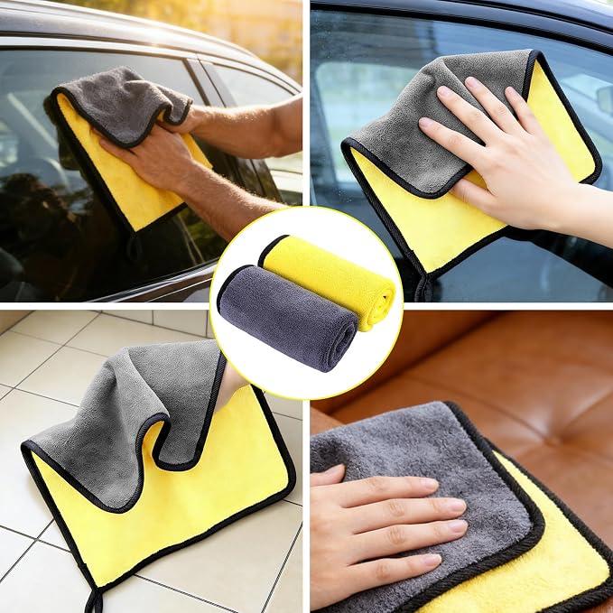 1 Pack Exterior Car Care Microfiber Cloths,Microfiber Drying Towels for Scratch-Free Car Wash, Quick Detail, Glass Cleaning, Extra Thick