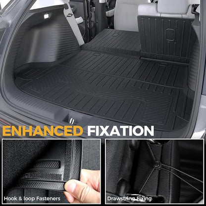 Floor Mats for Honda HR-V 2023-2026, All Weather Floor Mats Trunk Cargo Liner with Backrest Protectors and Door Sill Guards Accessories, Full Coverage Set
