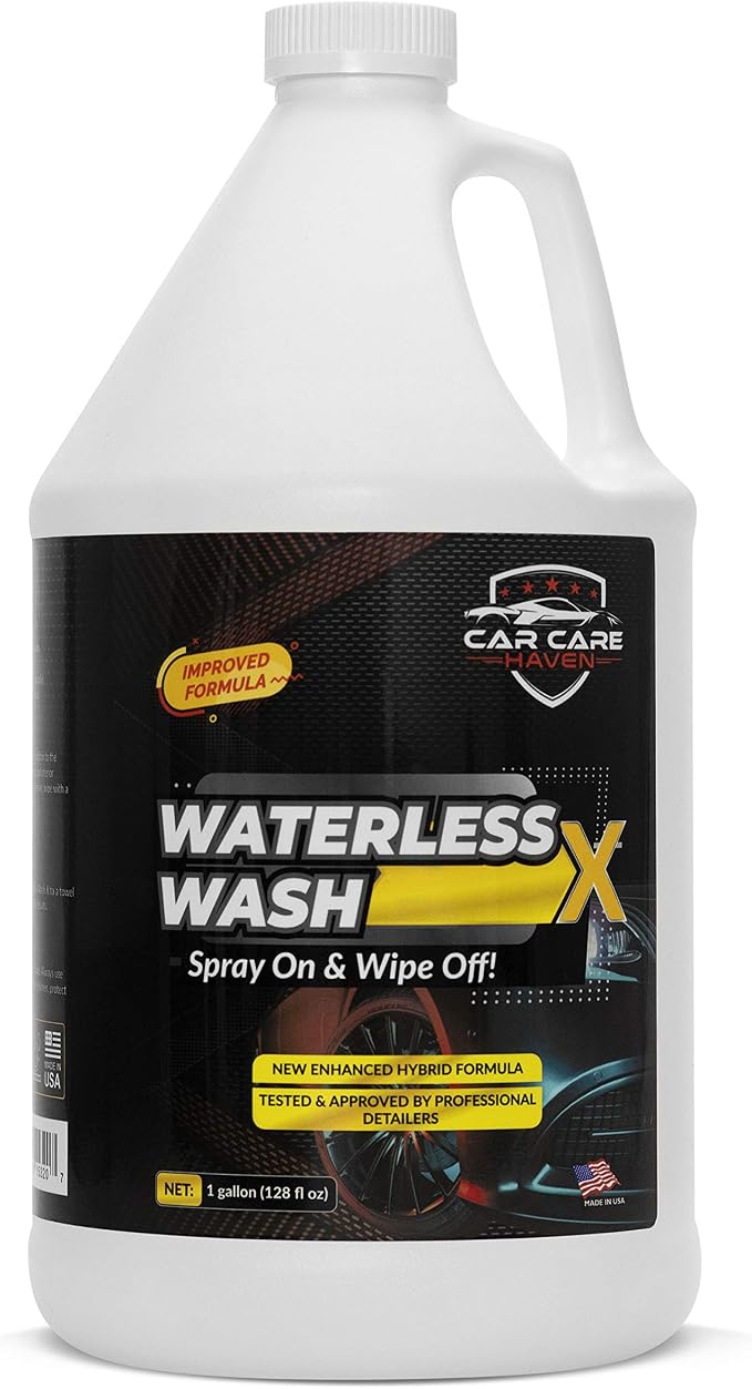 Waterless Wash X-Car Detailing, 128 oz Gallon | No Water Needed, Quick Detailer for Any Vehicle, Wash in Garage, at Work, or Anywhere, Spray On & Wipe Off