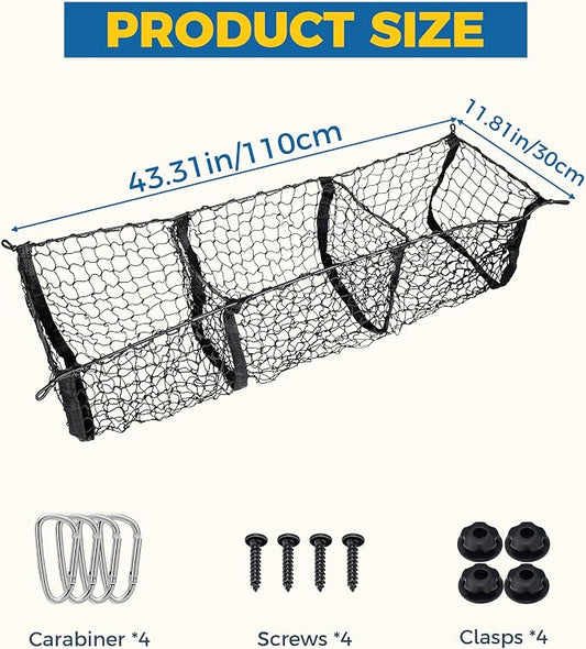 Cargo Net,Cargo Net for SUV,Truck Bed Organizer,Car Accessories Automotive Cargo Nets,3 Pocket Truck Bed Cargo Net,Truck Net Truck Storage,Mesh Storage Net for SUV, Car, Pickup Truck Bed, Etc