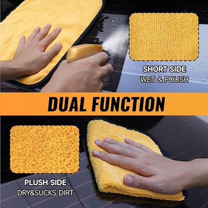 MRD's Home 3 Pack Microfiber Towels for Cars,16inch*14inch-420GSM Premium Microfiber Cleaning Cloth Car Drying Towel,Safe for Car Wash Scratch Free Strong Water Absorption