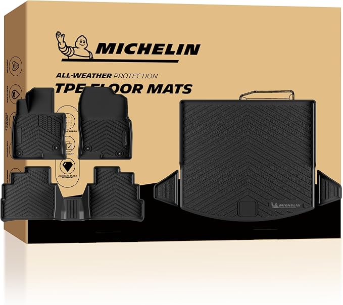 Michelin Vehicle Mats, All-Weather TPE Custom Fit Liner for 2017-2025 Mazda CX-5 (4 Piece), Premier