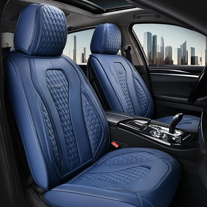 Coverado Seat Covers, Blue Car Seat Covers Full Set, Auto Seat Cover, Car Seat Covers Front Seats Back Seat Cover, Waterproof Car Seat Cushion, Driver Seat Protector Universal Fit Most Cars