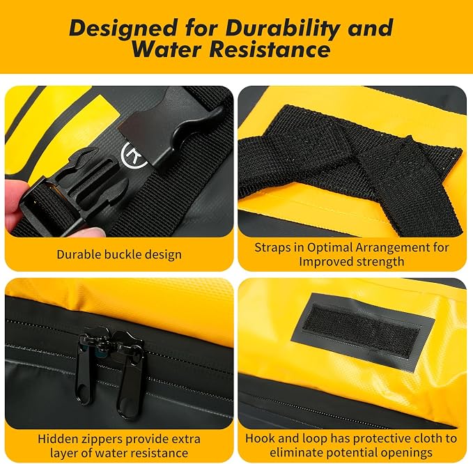 MaxxHaul Rooftop Cargo Bag 15 Cu Ft - Waterproof Universal Car Roof Carrier with Luggage Lock - No Rack Needed - Anti-Slip Mat - 100 lb Capacity - for Cars & SUV's (50719)
