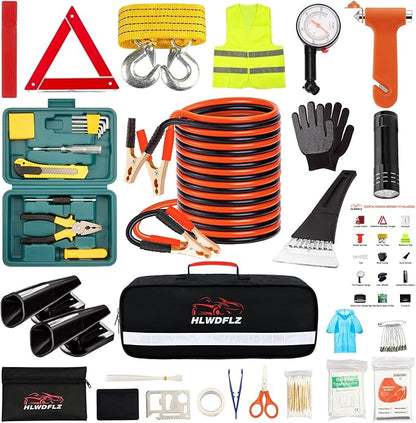 Car Roadside Emergency Kit - 86pcs Winter Traveler Safety Road Side Assistance Kits, Car Kit Essentials for Men, Women, Teen