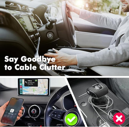 2026 Wireless Carplay Adapter for iPhone,3 Second Auto Connect, No Screen delay, Ultra Mini Design, Plug & Play By USB-A/Type-C Compatible with iOS 10+ and Cars with Factory Wired CarPlay