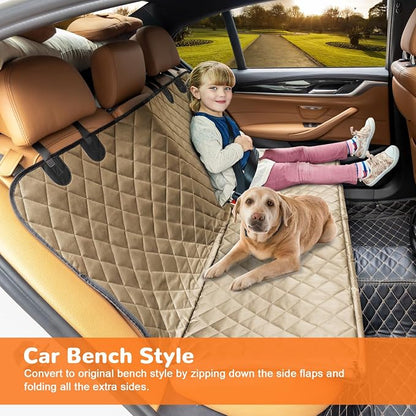 URPOWER Dog Car Seat Cover for Pets 100% Waterproof Seat Cover Hammock 600D Heavy Duty Scratch Proof Nonslip Durable Soft Back Seat Covers for Cars Trucks and SUVs