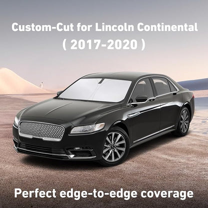 EcoNour Windshield Sunshade Compatible for Lincoln Continental 2017-2018 2019 2020, Sun Visor for Front Windshield & Window Sun Shade Cover, UV Heat Blocker & Protector, Car Accessories