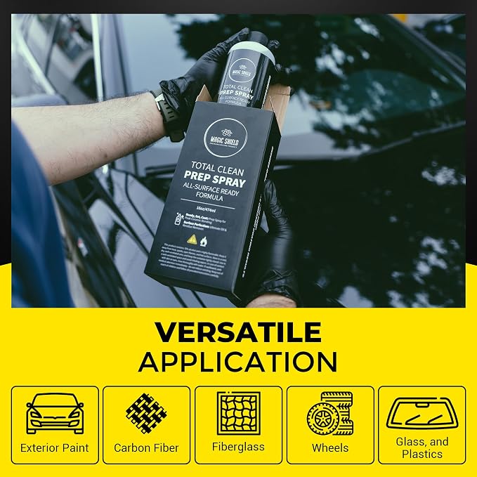 Magic Shield Prep Spray – Must Wash After Use | Ideal for Ceramic Coating Prep | Wax & Grease Remover for Auto Detailing | Ultimate Surface Cleaner - 16oz