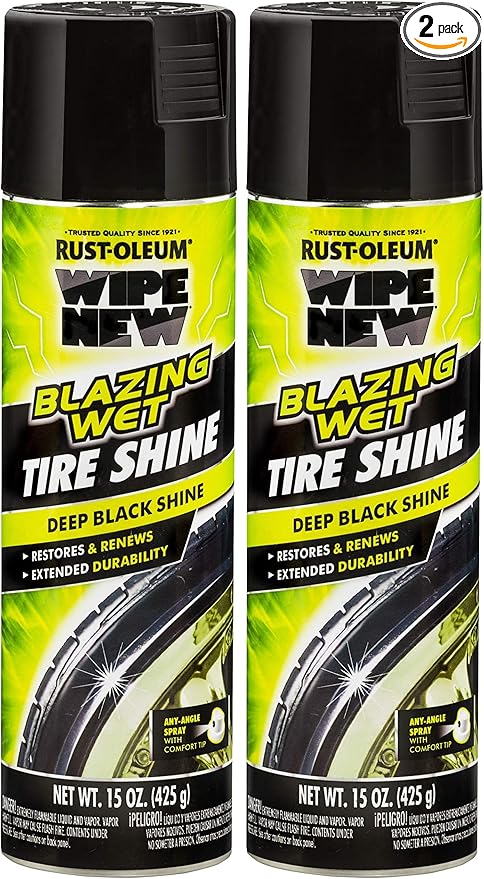Wipe New 365324 Blazing Wet Tire Shine, Black 15 Ounce (Pack of 2)