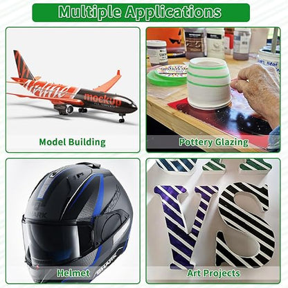 6 Rolls Pinstripe Tape Fine Line Masking Tape 1/16", 1/8", 1/4", 3/8",1/2", 3/4" - Thin Painters Automotive Paper Tape for DIY, Car, Auto, Paint, Art, Tumblers, Pottery, Model Building, Wall