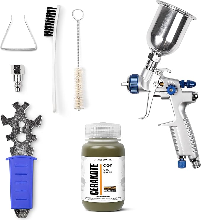 CERAKOTE® C-Series O.D. Green 4 oz. Project Kit (C-241) - Everything Needed to Spray Cerakote - Air Cure - Durable, High Performance Ceramic Coating