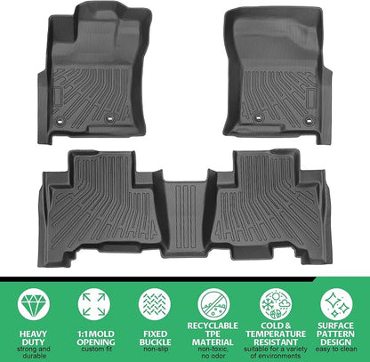 Floor Mats for Toyota 4Runner, SR5 | Limited 2010 2011 2012(ONLY 5 Seats), Custom Fit Lexus GX460 2010-2013 Floor Mats TPE Non-Slip Waterproof, Car Accessories for 5th gen 4runner Floor Mat