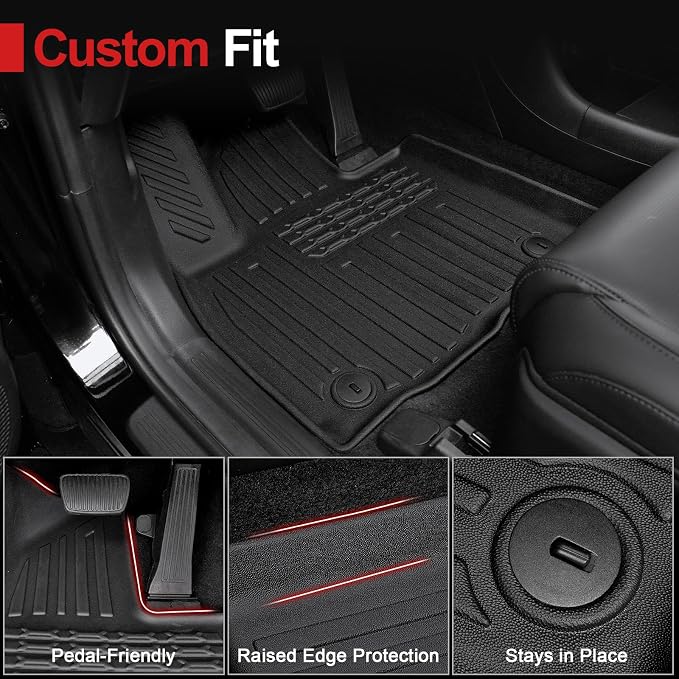 Floor Mats for 2026 Hyundai Palisade 7/8 Seat (Only Gas), All Weather TPE Black Cargo Mat with 3rd Seat Back Cover and Lower Trunk Mat for 2026 Hyundai Palisade Calligraphy Accessories
