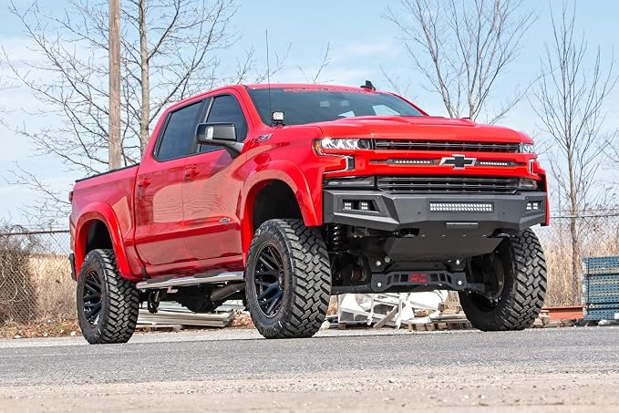 Rough Country Stainless Steel Oval Nerf Steps for Chevy Silverado & GMC Sierra 1500/2500HD/3500HD (2019-2026) Crew Cab - OEM Style Rails with Built-in Side Steps