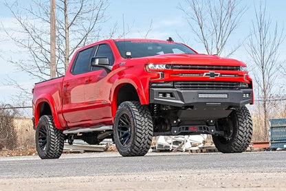Rough Country Stainless Steel Oval Nerf Steps for Chevy Silverado & GMC Sierra 1500/2500HD/3500HD (2019-2026) Crew Cab - OEM Style Rails with Built-in Side Steps