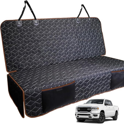 Meginc Bench Seat Covers for Trucks,Dog Car Seat Covers for Ford f150/Ram1500/Nissan Frontier/Toyota Tacoma/GMC Canyon,Nonslip Truck Seat Cover for Dogs (Brown)