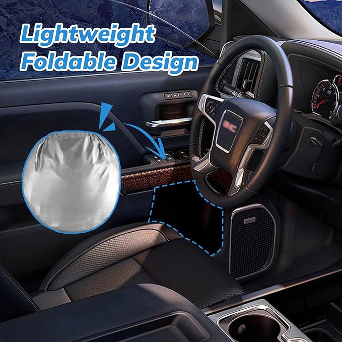 Windshield Sun Shade Original American Flag USA Patriotic Design - Folding Car Front Window Sunshade for Cars SUV Trucks, Max UV Blocking and Keep The Vehicle Cool XL