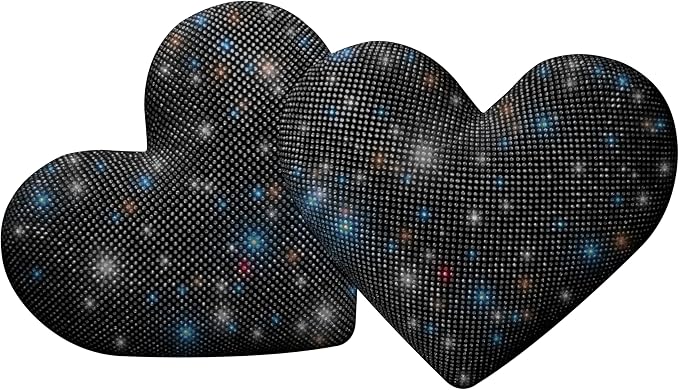 Car Headrest Neck Pillows Rhinestone Automobile Headrest Cover Car Headrest Neck Pillow for Driving with Bling Bling Crystal Car Accessories for Women, Girls and Ladies Black 2 Pieces
