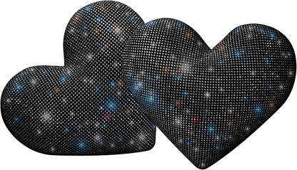 Car Headrest Neck Pillows Rhinestone Automobile Headrest Cover Car Headrest Neck Pillow for Driving with Bling Bling Crystal Car Accessories for Women, Girls and Ladies Black 2 Pieces