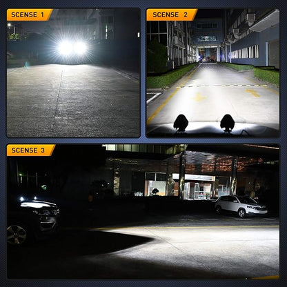Nilight 2PCS 60W LED Work Light 4 Inch Triangle Shape Spot Flood Combo LED Driving Light for Tractors Trucks Hunters Motorcycle Jeep SUV Boat