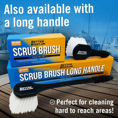 Stiff Hand Scrub Brush, Short Handle Heavy Duty Tire and Wheel Cleaning Tool, Outdoor Boat Scrubber with Handle, Carpet Cleaner, All-Purpose Cleaning Brush