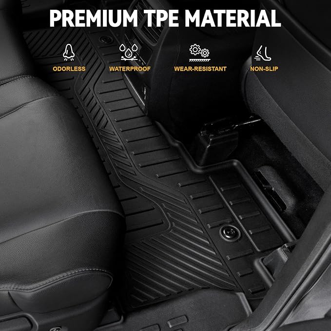 Floor Mats for Honda Pilot 2022-2016, All Weather Floor Mats Trunk Cargo Liner with Backrest Protectors and Door Sill Guards Accessories, Full Coverage Set for 8 Seats (Not Fit Elite Model)