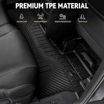 Floor Mats for Honda Pilot 2022-2016, All Weather Floor Mats Trunk Cargo Liner with Backrest Protectors and Door Sill Guards Accessories, Full Coverage Set for 8 Seats (Not Fit Elite Model)