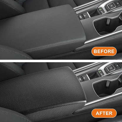 Carbon Fiber Center Armrest Cover Compatible with Honda Accord 2018–2022, Interior Console Lid Trim Accessories for 10th Gen Accord