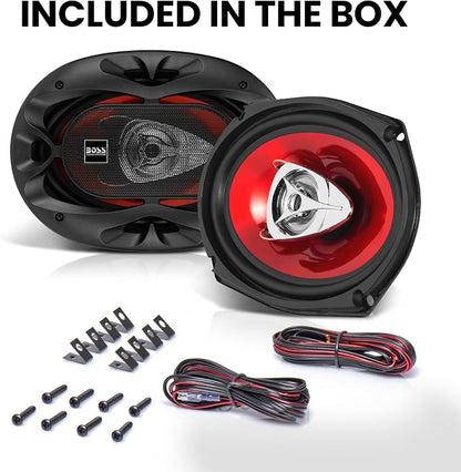 BOSS Audio Systems CH6930 Chaos Series 6 x 9 Inch Car Stereo Door Speakers - 400 Watts Max, 3 Way, Full Range Audio, Tweeters, Coaxial, Sold in Pairs