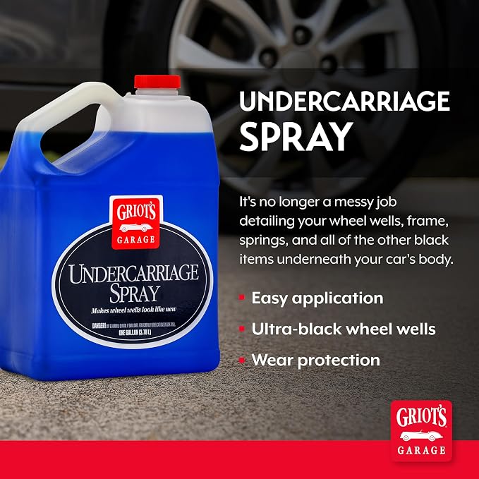 Griot's Garage Undercarriage Spray for Car Cleaning and Detailing, Undercoating for Wheel Wells, Frame, Springs, and More, 11139, One Gallon