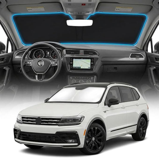 for VW Tiguan Sun Shade Windshield Cover - Custom Fit Tiguan Accessories 2018-2024 2025 Sunshade Foldable UV Protection & Heat Shield Sun Visor Accessories