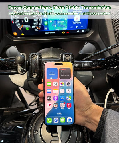 USB-A to C Bypass Bluetooth Headset CarPlay Cable for Motorcycle | 1.64Ft/Black,Enable CarPlay without Bluetooth Headset on Goldwing 2018-2024, 2-in-1 Support Charging