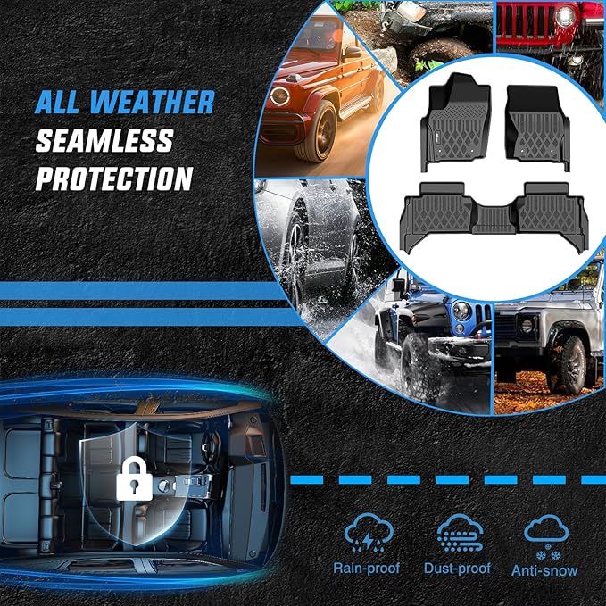 Nilight TPE Floor Mats for Toyota Tacoma 2024 2025 2026 Double Cab (Not for Hybrid) All Weather Custom Fit Heavy Duty Floor Liners