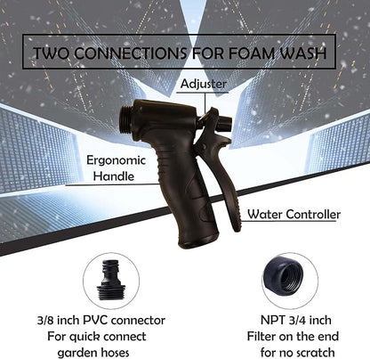 Foam Cannon for Garden Hose，Adjustment Ratio Dial Foam Gun,Car Wash Soap Spray Foamer Yellow