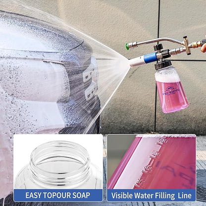 Foam Cannon for Pressure Washer with Dual Connector Accessory, FENG PAI Dual Lance Soap Cannon, Double Tip Soap Attachment for Foam Blaster, 1/4" Quick Connect, 3600 PSI