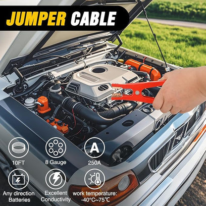 Nilight Car Emergency Kit with Jumper Cable, First Aid Kit Safety Assistance Tools for Travel Camping Outdoor Cars Truck SUV RV, Roadside Essentials with Flash Light