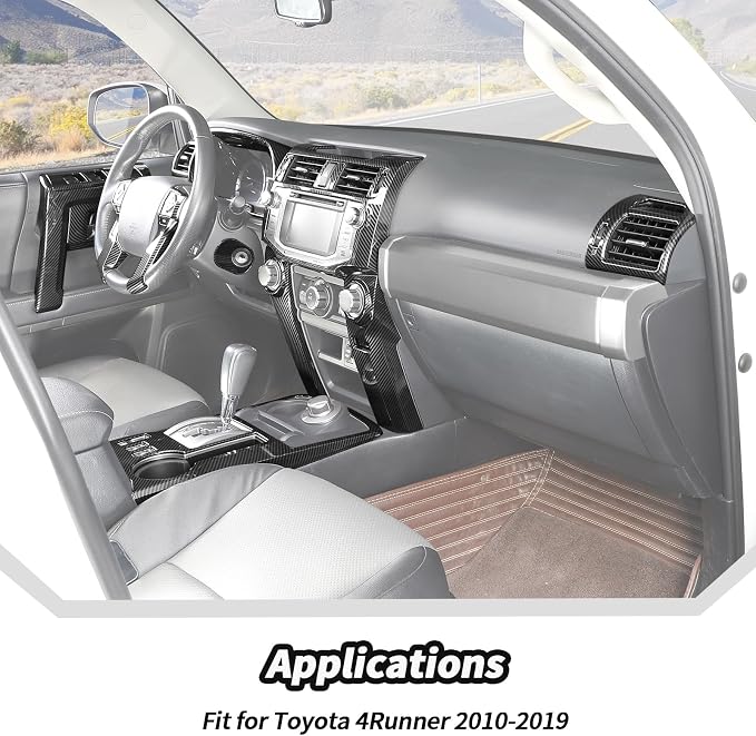 JeCar 31pcs Full Set Carbon Fiber Interior Trim Kit for 2010-2019 Toyota 4Runner Interior Accessories