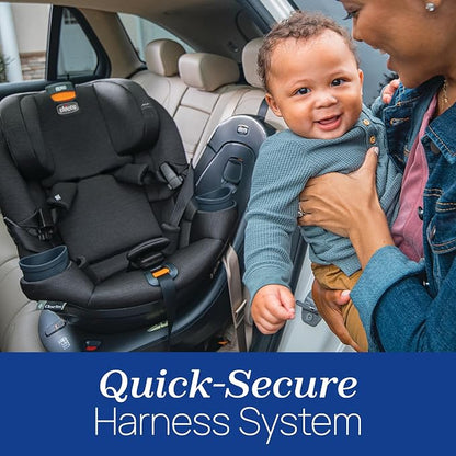 Chicco Fit360 ClearTex Rotating Convertible Car Seat with 360 Degree Rotation for Rear-Facing and Forward-Facing, LeverLock Self-Tensioning Lock System, Titanium/Grey